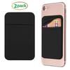 OBVIS Cell Phone Card Holder Stick On Wallet Sleeve, Black, 2 Pack view 2