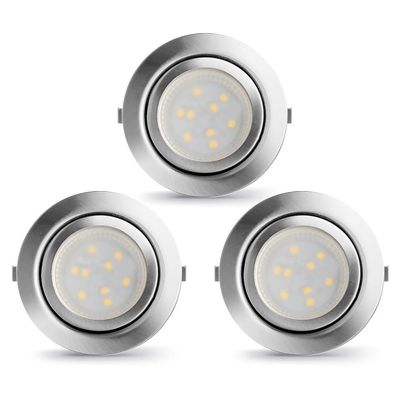 LED Puck Lights Wired Recessed Under Cabinet Lighting Dimmable,2.4In Cutout Halogen Bulb Retrofit,12V Under Counter Light Fixtures for Kitchen,Shelf Lamp,3000K Warm White Round Cabinet Lights,3pcs