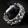 VIQIV Skull Bands Compatible with Apple Watch Ultra Band 42mm 44mm 45mm 49mm iWatch Series SE 9 8 7 6 5 4 3 2, Diamond Rhinestone Stainless Steel Metal Bracelet Wristband Strap for Halloween Men women view 2
