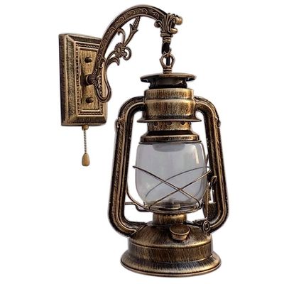 ZJZTD Retro Pull Chain Lantern Wall Lamp E27 Kerosene Wall Sconces