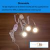 LED Puck Lights Wired Under Cabinet Lighting Dimmable,Round Cabinet Lights Plug In for Bookshelf,Kitchen Counter,Display Case,Curio,Ceiling,6000K Cold White,2.5In Hole Recess Mount,6W,480LM Total,3pcs view 2