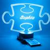 MIRROR MANIA Puzzle Piece Autism Light Up Lamp LED Personalized Table Lamp - It's Wow, with Remote, 16 Color Options, Dimmer, Free Engraved, Great Gift view 1