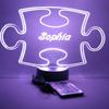 MIRROR MANIA Puzzle Piece Autism Light Up Lamp LED Personalized Table Lamp - It's Wow, with Remote, 16 Color Options, Dimmer, Free Engraved, Great Gift view 2