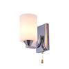 ZJZTD Pull Chain Wall Lamp E27 Retro Bedroom Bedside Iron and Glass Shade Wall Sconces, Chrome Finish view 4