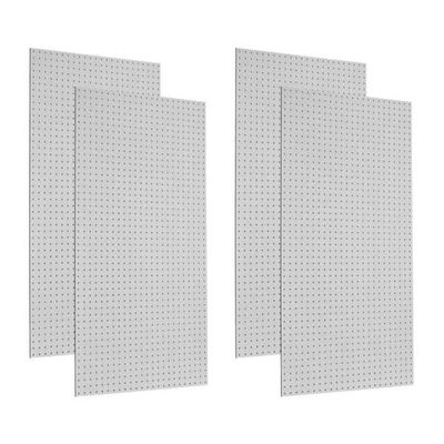 Tempered Wood Pegboard TPB-4W 24-Inch W x 48-Inch H x 1/4-Inch D Custom Painted Heavy Duty Round Hole Pegboards, Blissful White