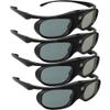 DLP Link 3D Glasses, ELEPHAS 144Hz Rechargeable Active Shutter Eyewear for Most DLP-Link 3D Projectors- Acer, ViewSonic, BenQ Vivitek, Optoma, Panasonic, Dell, Viewsonic (4 Pack) view 1
