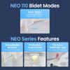 LUXE Bidet NEO 110 - Single Nozzle, Non-Electric Bidet Attachment for Toilet Seat, Adjustable Water Pressure, Rear Wash (White) view 3