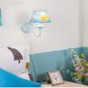 ZJZTD Plug-in Children's Wall Lamp E14 Retro Bedroom Bedside Metal and Cloth Shade Wall Sconces view 3