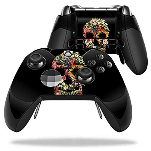 MightySkins Skin Compatible with Microsoft Xbox One Elite Controller - Floral Skull | Protective, Durable, and Unique Vinyl wrap Cover | Easy to Apply, Remove, and Change Styles | Made in The USA