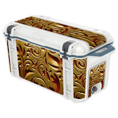MightySkins (Cooler Not Included) Skin Compatible With OtterBox Venture 65 qt Cooler - Mosaic Gold | Protective, Durable, and Unique Vinyl Decal wrap cover | Easy To Apply, Remove, and Change Styles | Made in the USA