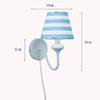 ZJZTD Plug-in Children's Wall Lamp E14 Retro Bedroom Bedside Metal and Cloth Shade Wall Sconces view 2
