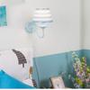 ZJZTD Plug-in Children's Wall Lamp E14 Retro Bedroom Bedside Metal and Cloth Shade Wall Sconces view 4