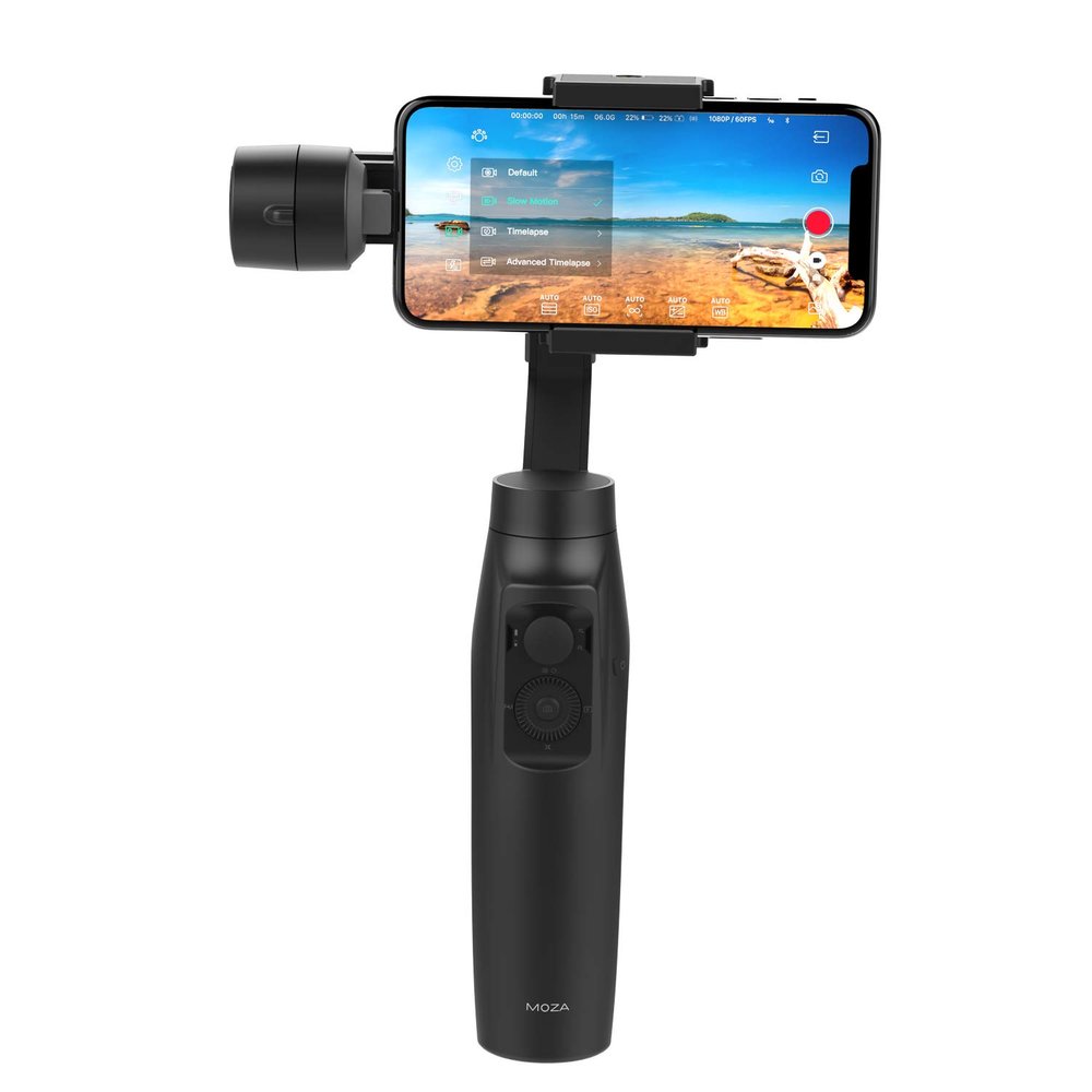 Moza 3-Axis Smartphone Gimbal Stabilizer Wireless Phone Charging, Black (Mini Mi)
