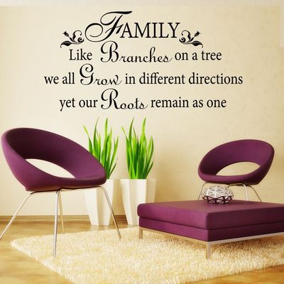 DigTour WallArt Family Like Branches on a Tree Vinyl Wall Sticker Family Wall Decals Art Mural Quote Living Room Decor Black