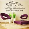 DigTour WallArt Family Like Branches on a Tree Vinyl Wall Sticker Family Wall Decals Art Mural Quote Living Room Decor Black view 1