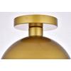 Living District Indoor Modern Home Decor Bright Eclipse 1 Light Brass Flush Mount with Frosted White Glass view 4