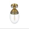 Living District Eclipse 1-Light Metal & Glass Flush Mount in Clear/Black view 4
