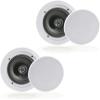 Pyle 6.5 Pair Bluetooth Flush Mount In-wall In-ceiling 2-Way Speaker System Quick Connections Changeable Round/Square Grill Polypropylene Cone & Polymer Tweeter Stereo Sound 150 Watt (PDICBT652RD) view 1