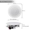 Pyle 6.5 Pair Bluetooth Flush Mount In-wall In-ceiling 2-Way Speaker System Quick Connections Changeable Round/Square Grill Polypropylene Cone & Polymer Tweeter Stereo Sound 150 Watt (PDICBT652RD) view 2
