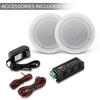 Pyle 6.5 Pair Bluetooth Flush Mount In-wall In-ceiling 2-Way Speaker System Quick Connections Changeable Round/Square Grill Polypropylene Cone & Polymer Tweeter Stereo Sound 150 Watt (PDICBT652RD) view 3