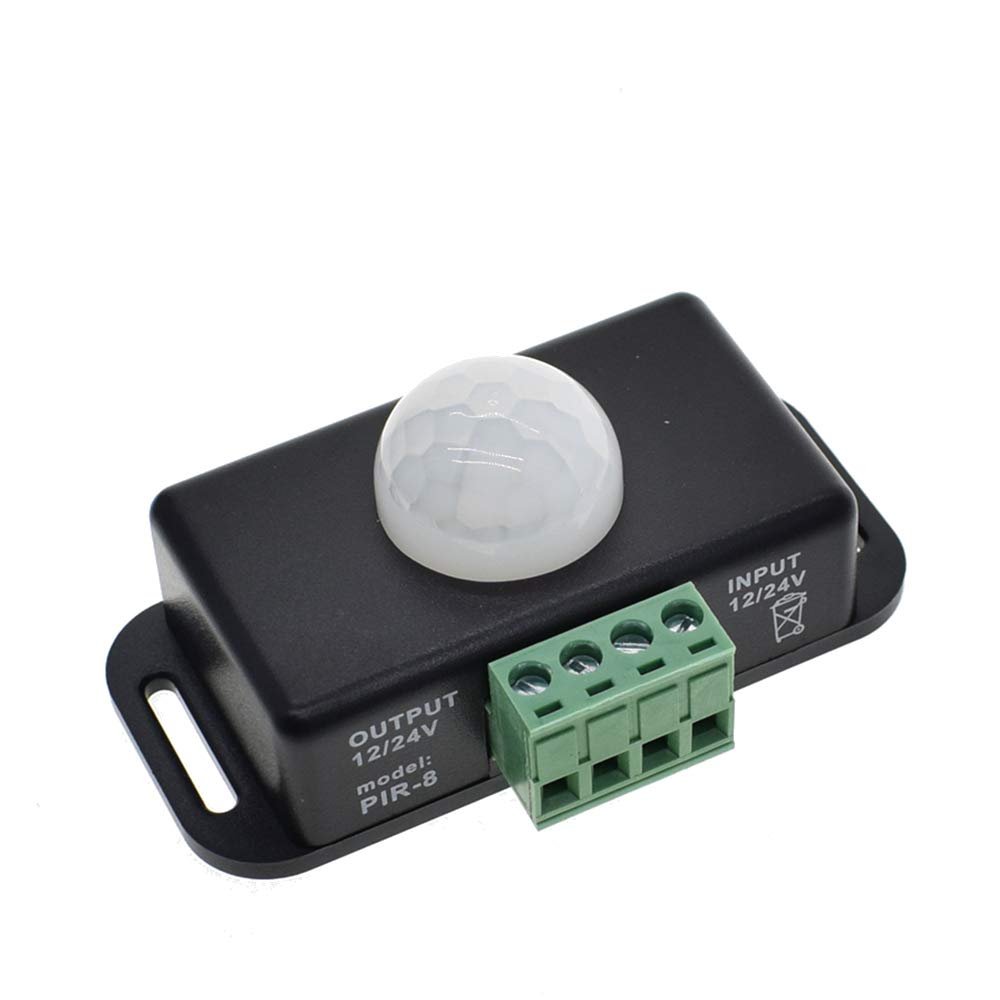TZT DC 12V 24V 8A Automatic Adjust PIR Motion Sensor Switch IR Infrared Detector Light Switch Module for LED Strip Light Lamp