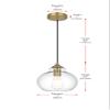 Living District Destry 1-Light Metal Pendant in Black & Clear Finish view 3