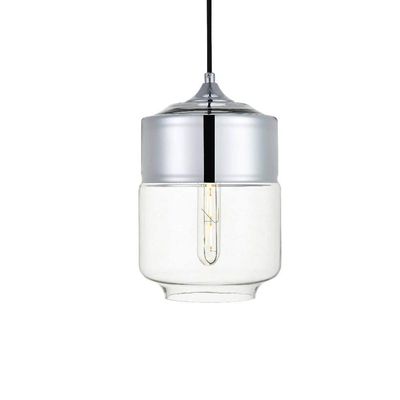 Living District Ashwell 1 Light Chrome Pendant With Clear Glass