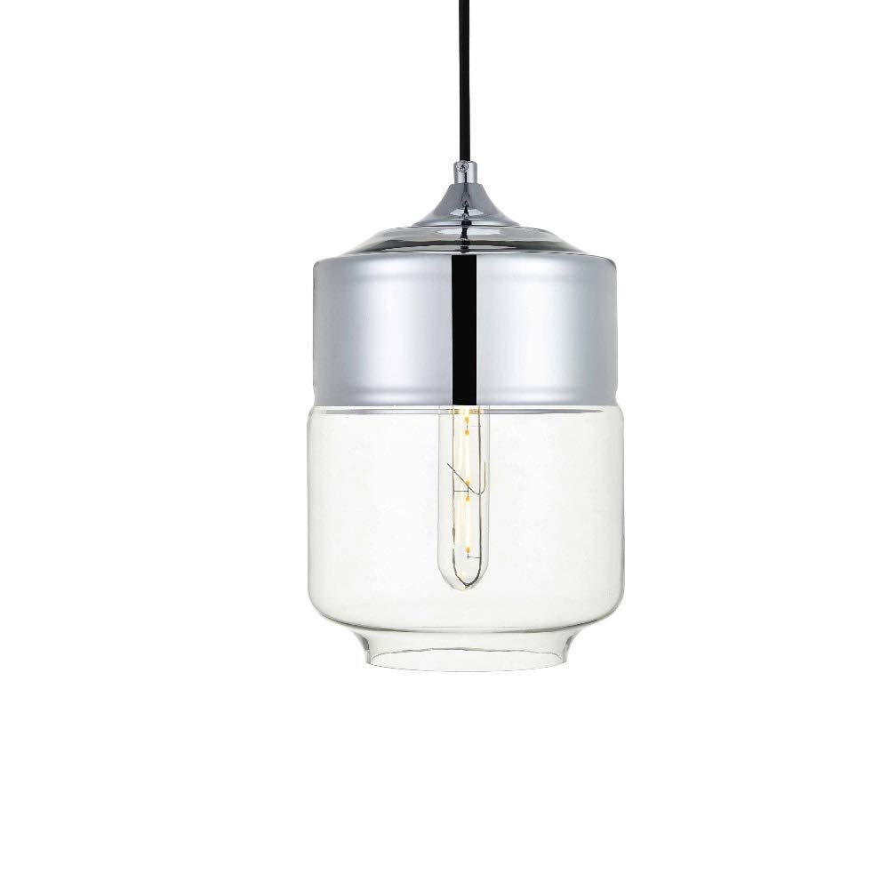 Living District Ashwell 1 Light Chrome Pendant With Clear Glass