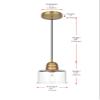 Elegant Lighting Living District Kenna 1-Light Metal Pendant in Black and Clear view 3