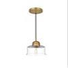 Elegant Lighting Living District Kenna 1-Light Metal Pendant in Black and Clear view 4