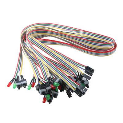 Antrader 6-Pack 27" Computer Case LED Light PC Reset Switch with LED Lights