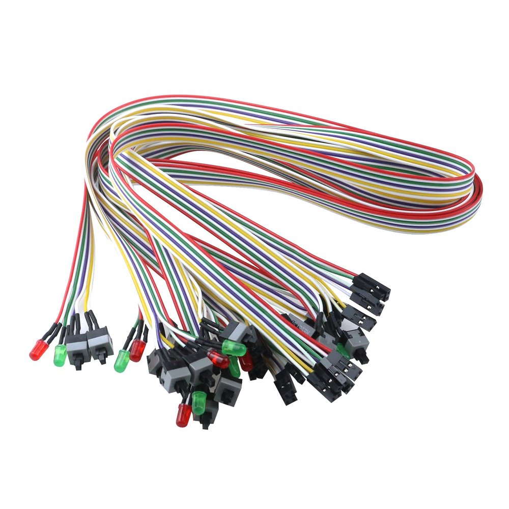Antrader 6-Pack 27" Computer Case LED Light PC Reset Switch with LED Lights