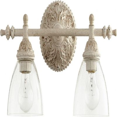 Quorum 5257-2-70 Transitional Two Light Vanity in White Finish,