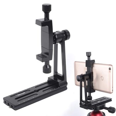 Phone Tripod Mount with Quick Release Plate, Universal Phone Camera 360 Degree Rotate Photography and Video Recording Bracket Clip Holder Clamp Adapter for iPhone 8 7 6 Plus Smartphone
