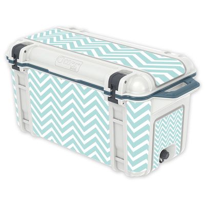 MightySkins (Cooler Not Included) Skin Compatible with OtterBox Venture 65 qt Cooler - Aqua Chevron | Protective, Durable, and Unique Vinyl Decal wrap Cover | Easy to Apply | Made in The USA