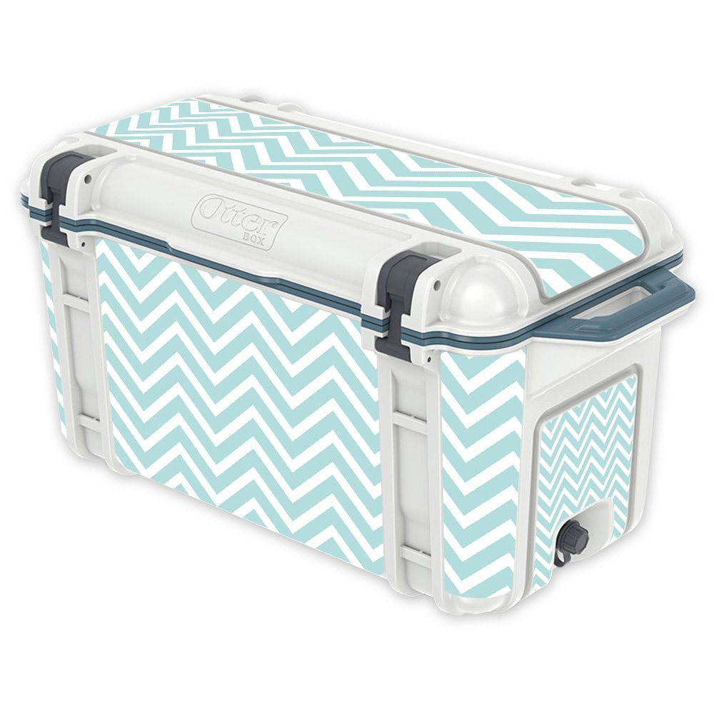 MightySkins (Cooler Not Included) Skin Compatible with OtterBox Venture 65 qt Cooler - Aqua Chevron | Protective, Durable, and Unique Vinyl Decal wrap Cover | Easy to Apply | Made in The USA