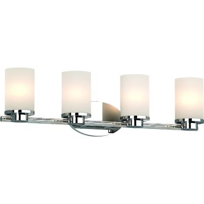 Volume Lighting 1164-3 Sharyn 4 Light 29" Wide Vanity Light with Frosted Glass Cylinder Shades