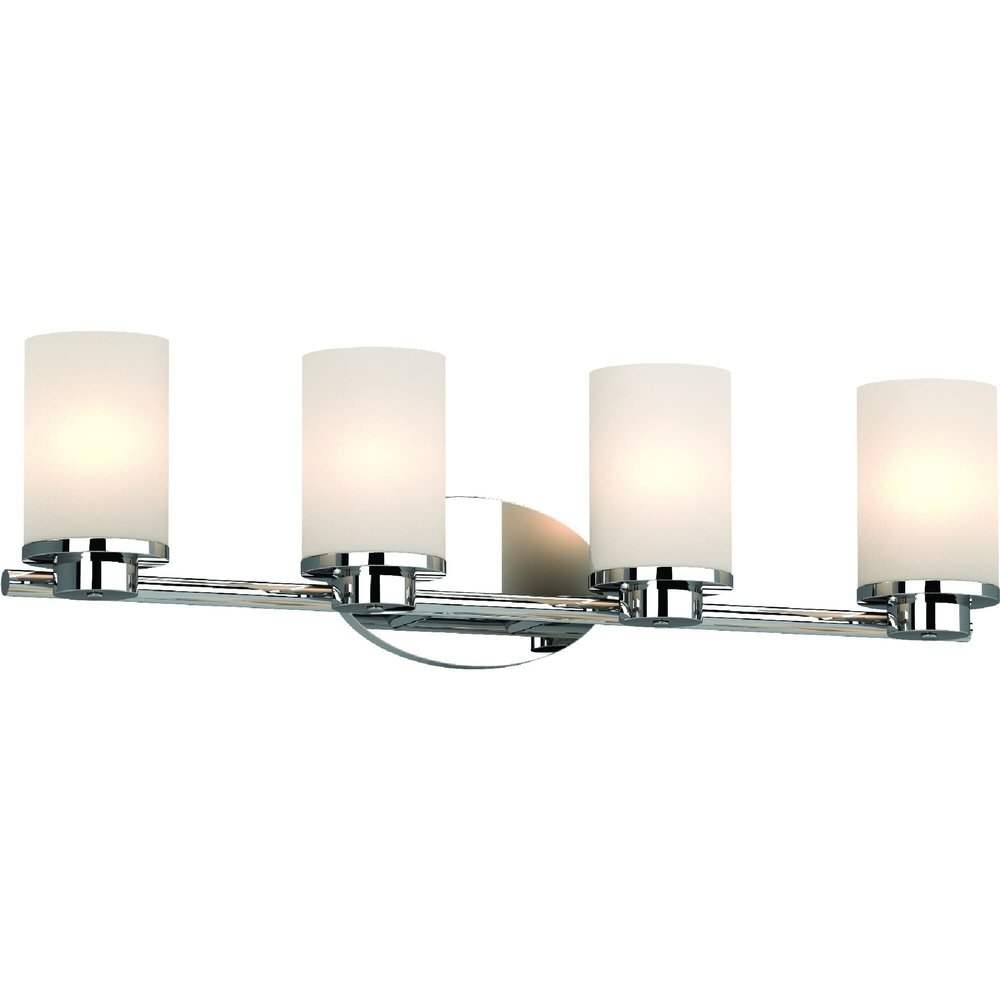 Volume Lighting 1164-3 Sharyn 4 Light 29" Wide Vanity Light with Frosted Glass Cylinder Shades