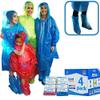 Rain Ponchos Family Pack Extra Thick (4 Pack) Disposable Plastic Raincoat Bundled with Shoe Covers for Adults and Kids view 1