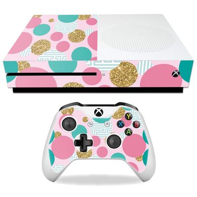 MightySkins Skin Compatible with Microsoft Xbox One S - Golden Bubbles | Protective, Durable, and Unique Vinyl Decal wrap Cover | Easy to Apply, Remove, and Change Styles | Made in The USA