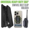 Cellet Universal Heavy Duty 360 Swivel Belt Clip Holder with Strong 3M Adhesive Sticker for Phone Cases, Walkie Talkies, Two Way Radios, Remotes, Portable Monitors Black view 2