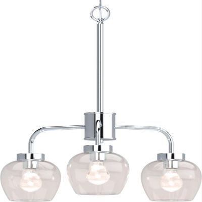 Volume Lighting 5513 Aria 3 Light 22" Wide Chandelier with Clear Glass Shades