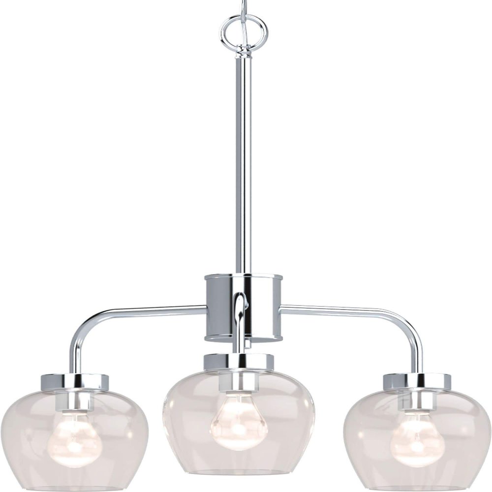 Volume Lighting 5513 Aria 3 Light 22" Wide Chandelier with Clear Glass Shades