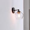 Globe Electric 51367 1-Light Wall Sconce, Matte Black, Gold Accent Socket, Clear Glass Shade, Wall-Lamp Dimmable, Lights for Bedroom, Kitchen Sconces Lighting, Home Decor, Bulb Not Included view 3