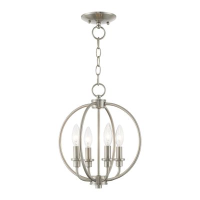 LIVEX LIGHTING 4664-91 Milania 4 Light Brushed Nickel Convertib