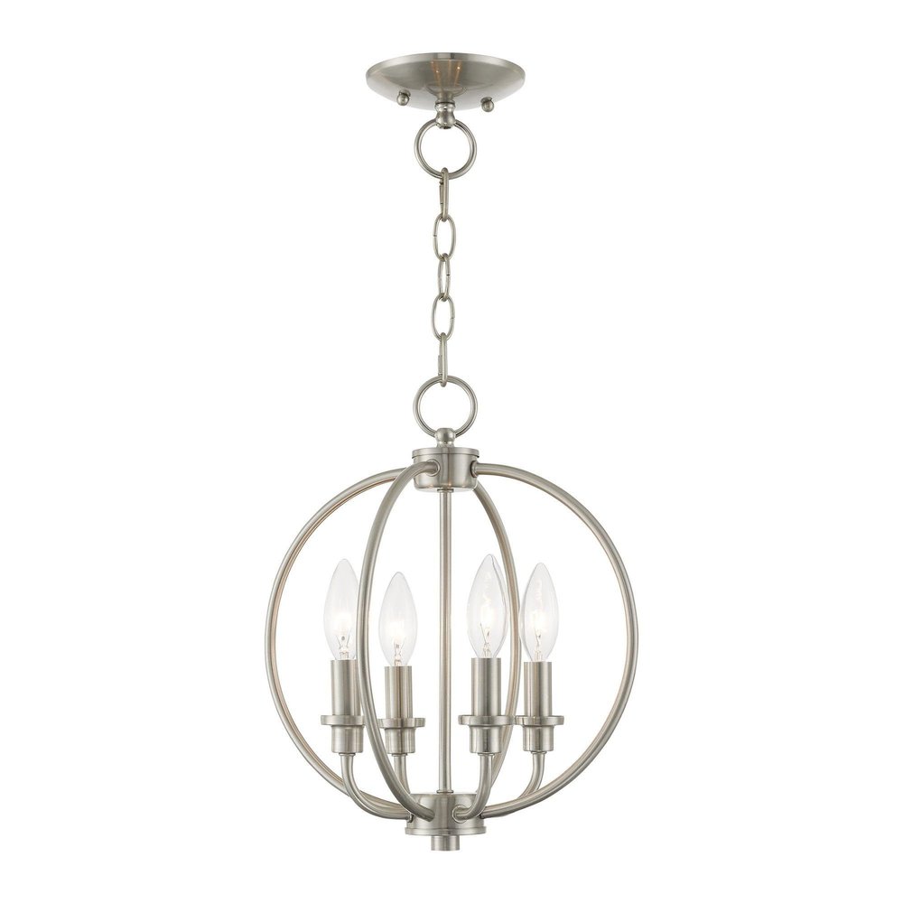 LIVEX LIGHTING 4664-91 Milania 4 Light Brushed Nickel Convertib