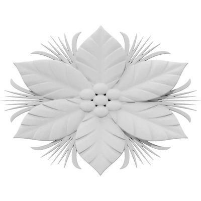 Ekena Millwork ROSC060X045PNXUF 6" W x 4 H x 1/2" P Large Christmas Poinsettia Flower Rosette, White
