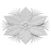 Ekena Millwork ROSC060X045PNXUF 6" W x 4 H x 1/2" P Large Christmas Poinsettia Flower Rosette, White view 1