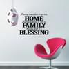 Vinyl Family Wall Decal Inspirational Home Expression Quote Having Both Is A Blessing Home Art Decor Dark Brown view 2