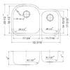 Houzer 32" Stainless Steel Undermount 70/30 Double Bowl Kitchen Sink view 3
